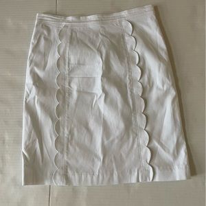 J Mclaughlin Winnie White Scallop Back Zip A-Line Skirt  (6)